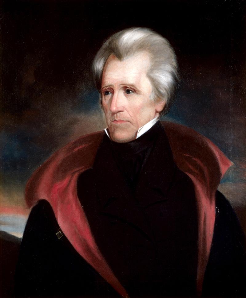 美國第七任總統安德魯．傑克森（Andrew Jackson）肖像畫。（圖片來源／美國白宮）