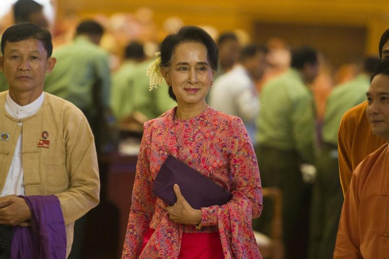 翁山蘇姬。（攝影／YE AUNG THU／AFP）