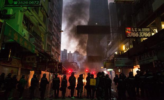 China,protest,Hong Kong,DEMONSTRATION,RIOT,Mong Kok,Chinese New Year,SQUARE FORMAT