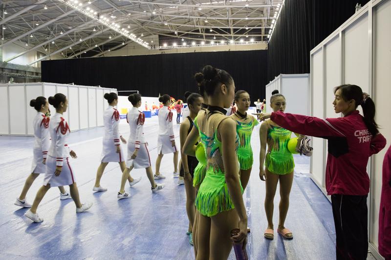 韻律體操比賽在台灣。