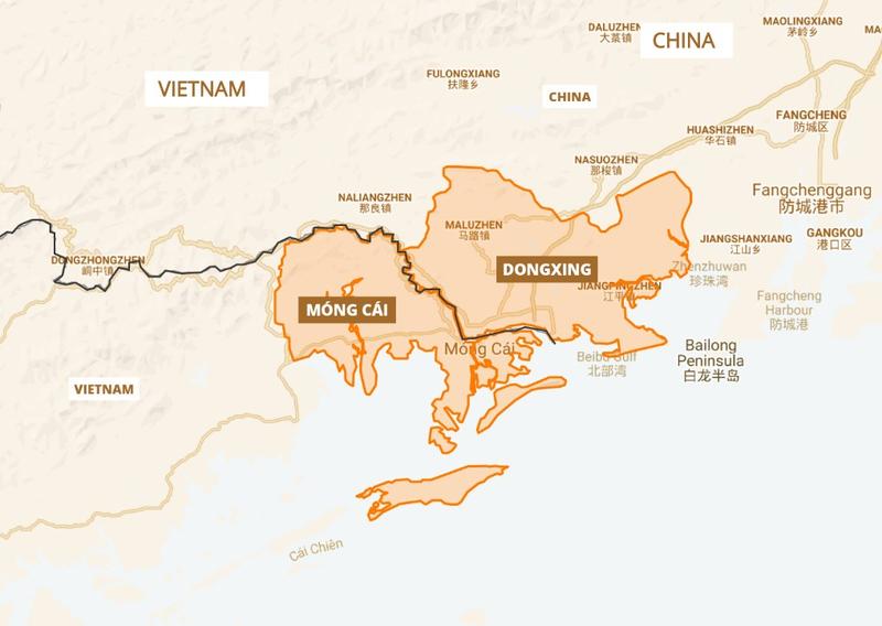 The border towns of Dongxing and Mong Cai have become wildlife smuggling hubs for pangolin. Residents in these border towns can apply for a special day pass that allows them to cross the border with minimal checks. Investigations show that this often facilitates smuggling activities. (Credit: The Global Environmental Reporting Collective)