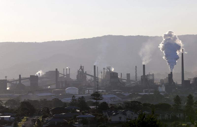 位於雪梨南方86公里處肯布拉港（Port Kembla）的鋼鐵工業區。（攝影／AP Photo／Rob Griffith／達志影像）
