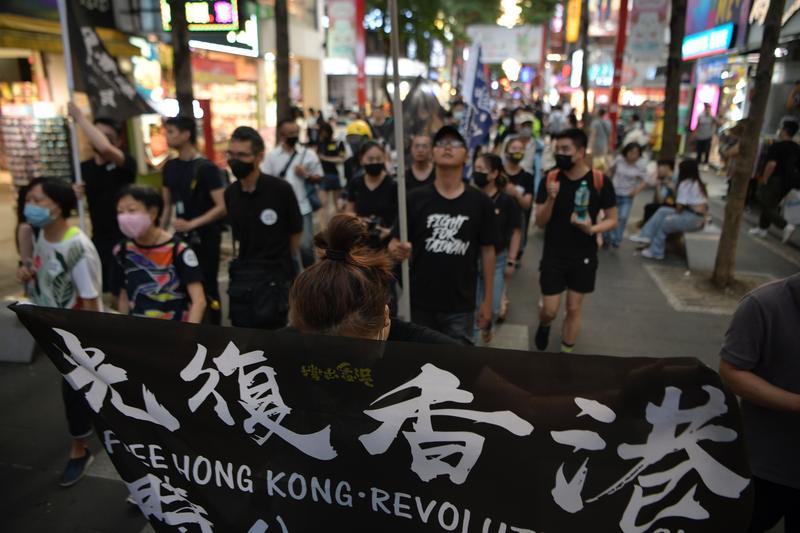 台灣數十個聲援香港反送中團體在西門町舉行步行禱告，響應香港。（攝影／楊子磊）