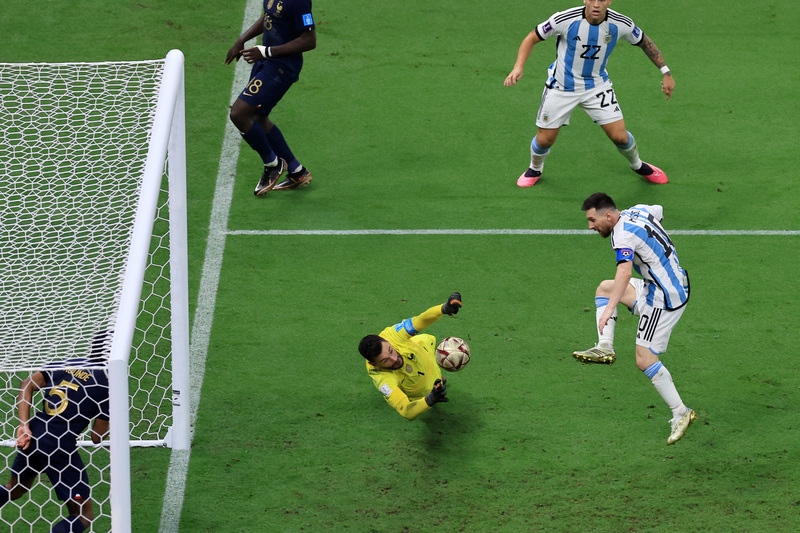 梅西於延長賽中踢進阿根廷第3顆進球。(攝影/Buda Mendes/Getty Images)