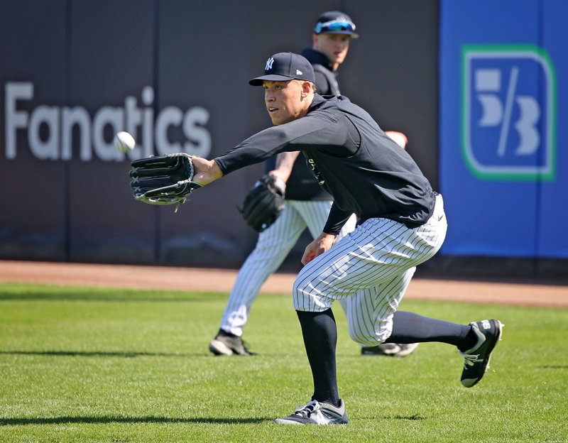 2023年2月20日，紐約洋基隊外野手亞倫・賈吉在佛羅里達州坦帕市的球場參與球隊春季訓練。（攝影／Newsday RM via Getty Images／Thomas A. Ferrara）