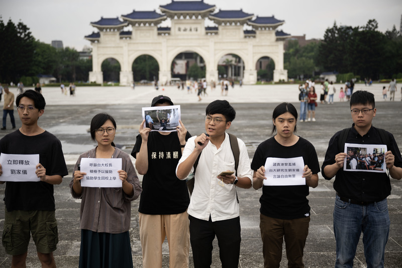 2023年6月4日，台灣民眾聲援在香港因公開悼念天安門事件而被港警以煽動罪逮捕的台灣大學建築與城鄉所港籍研究生劉家儀。（攝影／楊子磊）