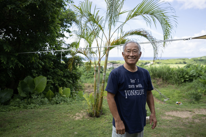 參與反基地運動的與那國居民山田和幸。光是2023年，他就曾兩次前往台灣Long Stay。（攝影／楊子磊）