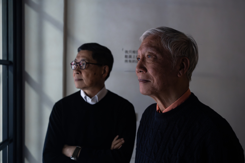 香港佔中運動邁入10年，在香港政治空間緊縮後，「佔中三子」中的朱耀明牧師（右）、陳健民教授（左）先後來到台灣。（攝影／陳曉威）