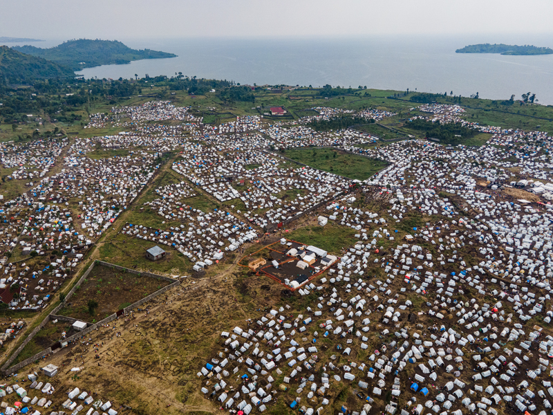 2023年2月，位於剛果北基伍省（North Kivu）戈馬市郊區的難民營。（攝影／無國界醫生／Michel Lunanga）