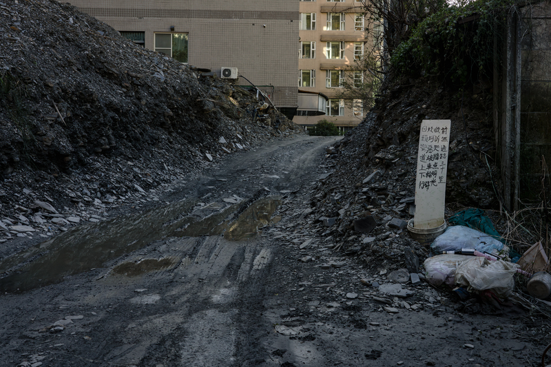 2024年2月，卡努風災後的廬山溫泉榮華巷往馬赫坡社舊址。（攝影／許震唐)