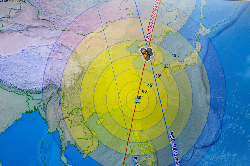 除了國家太空中心之外,中央大學太空及遙測研究中心的天線也能接收「福衛5號」傳輸的影像。(攝影/謝佩穎)