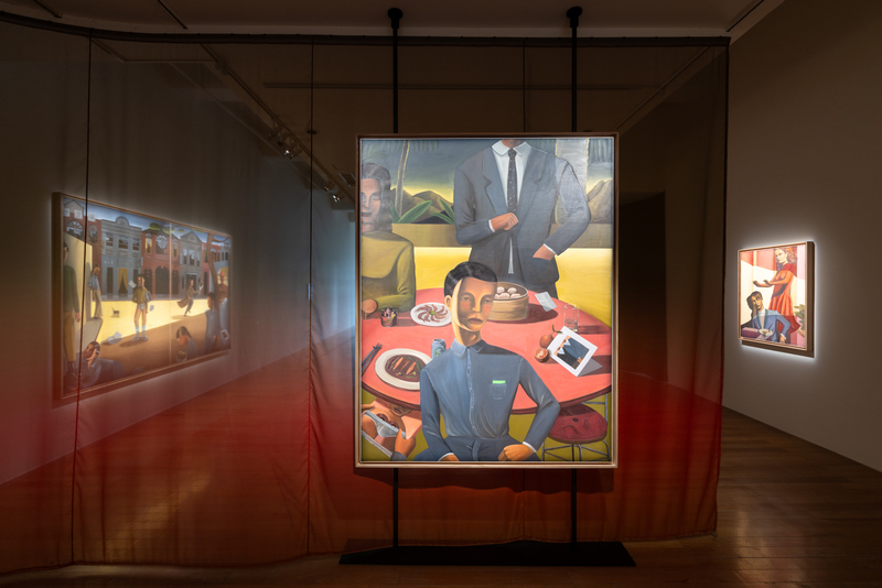 陳柏豪，《終於等到我的辦桌》，2025，油彩、畫布，180×140 公分，藝術家版權所有。（攝影／呂國瑋／台北市立美術館）