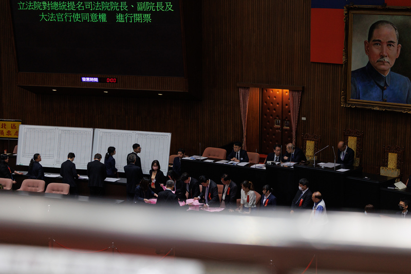 7月25日，立法院進行第二次總統提名大法官的人事同意權投票，結果全數否決，未能產生新任大法官。（攝影／鄭宇辰／資料照片）