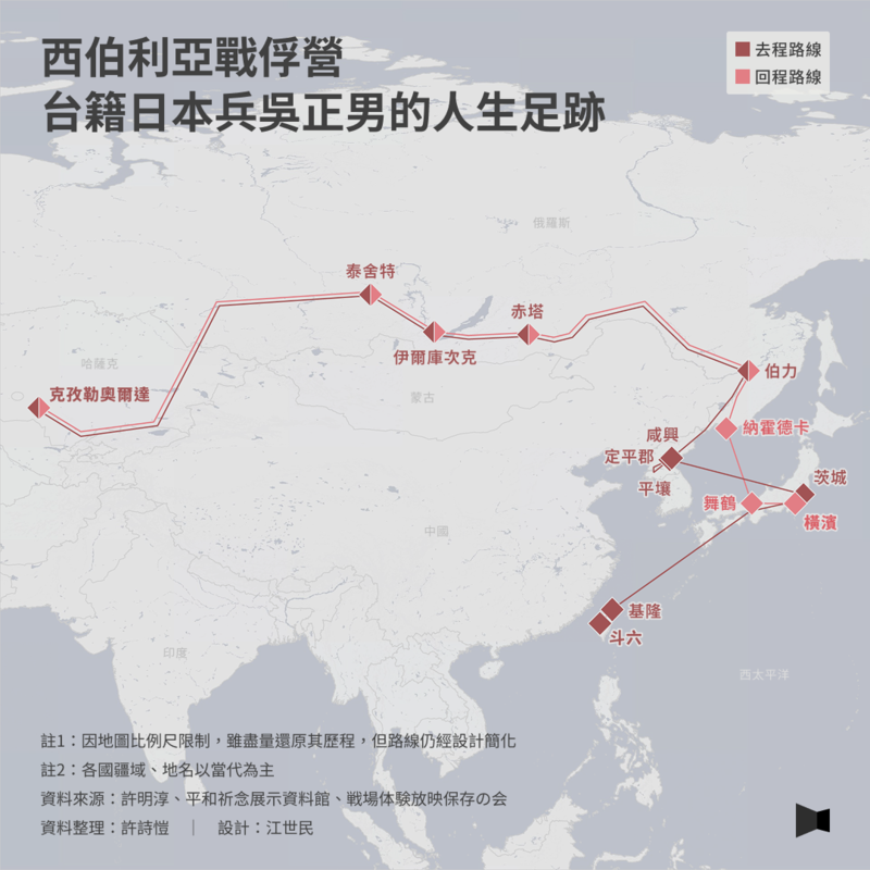 台籍日本兵、西伯利亞戰俘營、二戰、吳正男