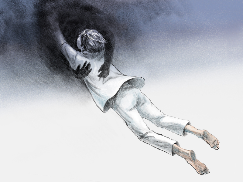 當學生的人際關係與生活，全以伴侶為中心，發生約會暴力後，常因與學校脫節、或在意外界眼光，而選擇繼續抓緊那雙帶來恐懼與傷害的手。（插畫／陳靖宜）