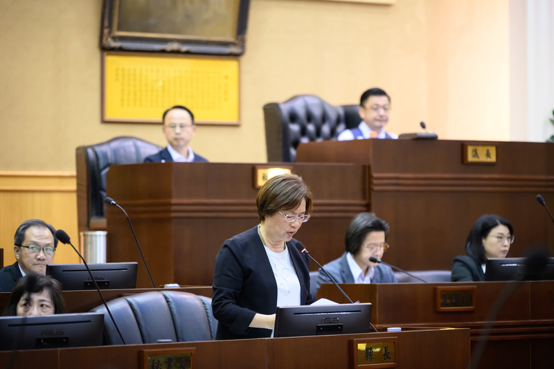 彰化縣議會於5月18日召開第20屆第7次定期會,彰化縣長王惠美登台進行施政報告。(攝影/黃世澤)